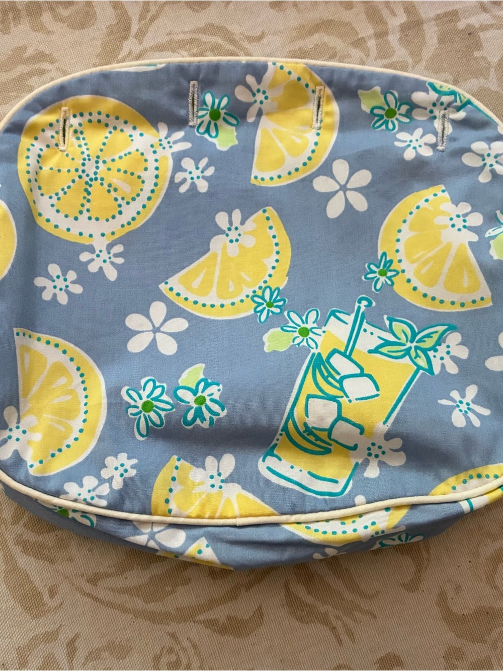 NEW Lilly Pulitzer Bermuda Bag Cover Reversible Octopus Lemon Patchwork Vintage